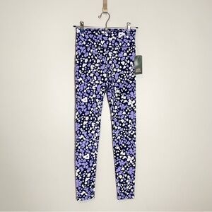 NEW Wild Fable blue floral elastic waist pull on high rise workout yoga leggings